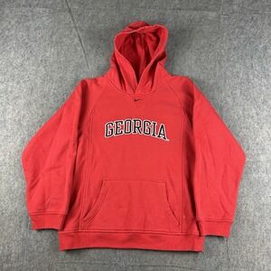 Nike Georgia Bulldogs Hoodie Pullover Sweatshirt Red Youth Large Center Swoosh